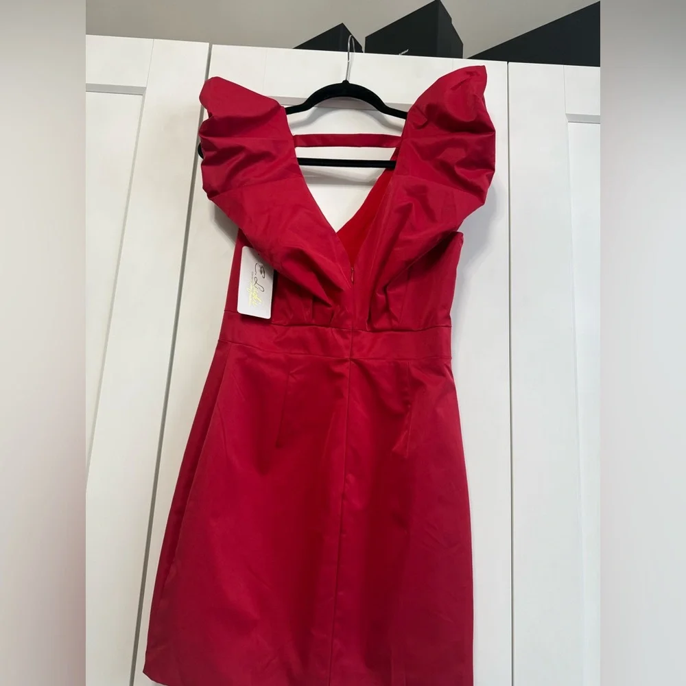 Do+Be Red Shoulder Ruffle Dress - Picture 5 of 7